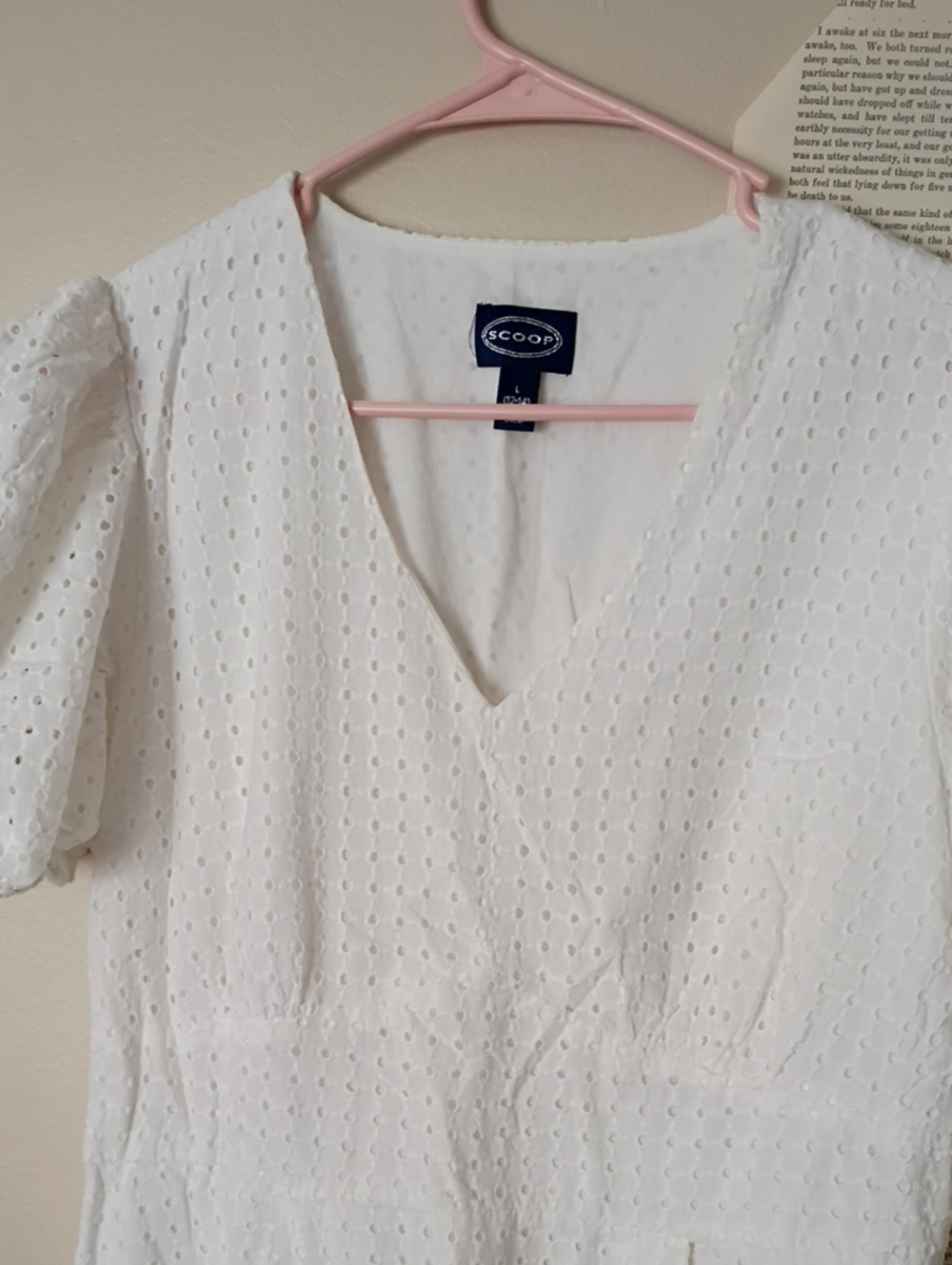 Scoop Brand White Eyelet Dress L - Picture 2 of 4